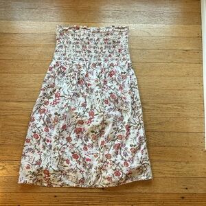 Forever 21 Strapless Floral Dress - Pink and White